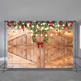 Aperturee - Glitter Wall Hanging Wreath Wooden Xmas Backdrop